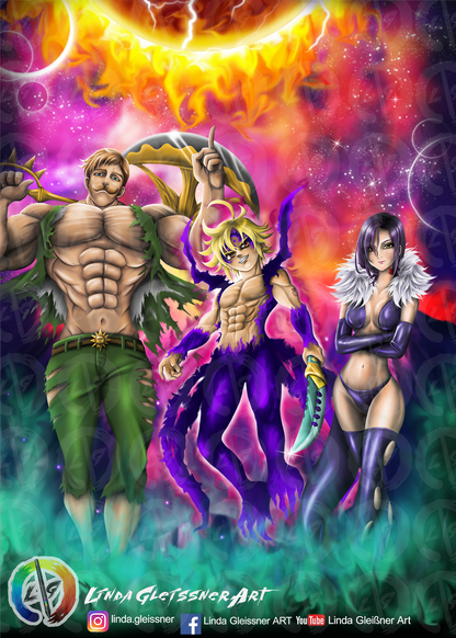 Meliodas, Merli & Escanor Poster