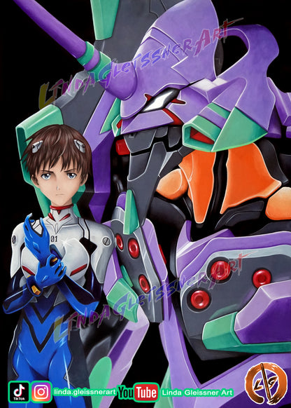 Shinji & EVA-01 POSTER